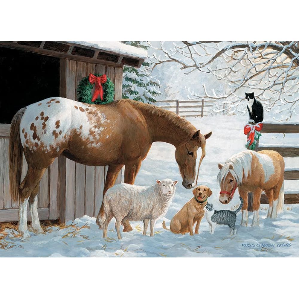 Quebra-cabeça Cobble Hill Family Piece`s 350 Winter Barnyard