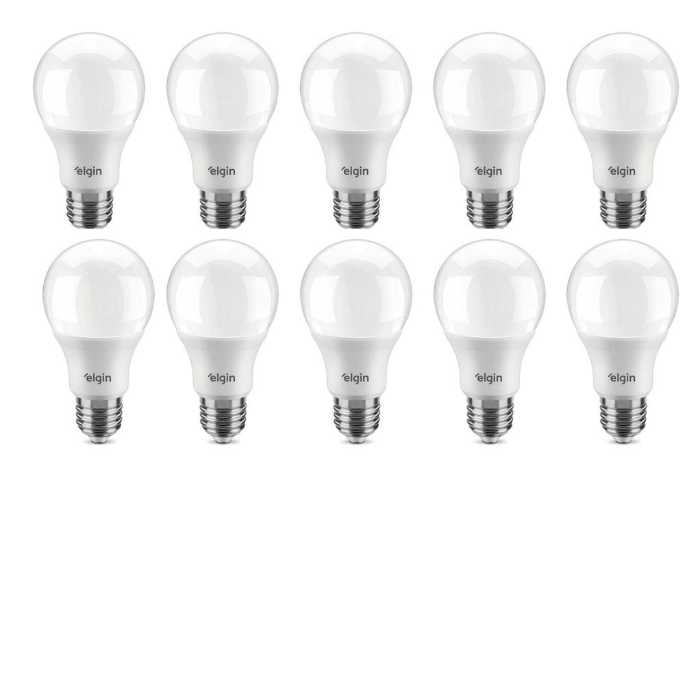 Kit 10 Lâmpadas Bulbo Led 9W Elgin A60 E27