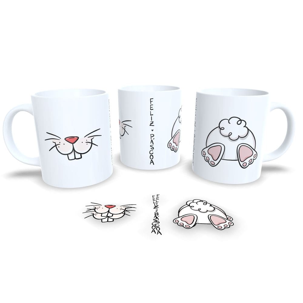Canecas de Porcelana Personalizada Páscoa Encanto e Doçura em Cada Gole