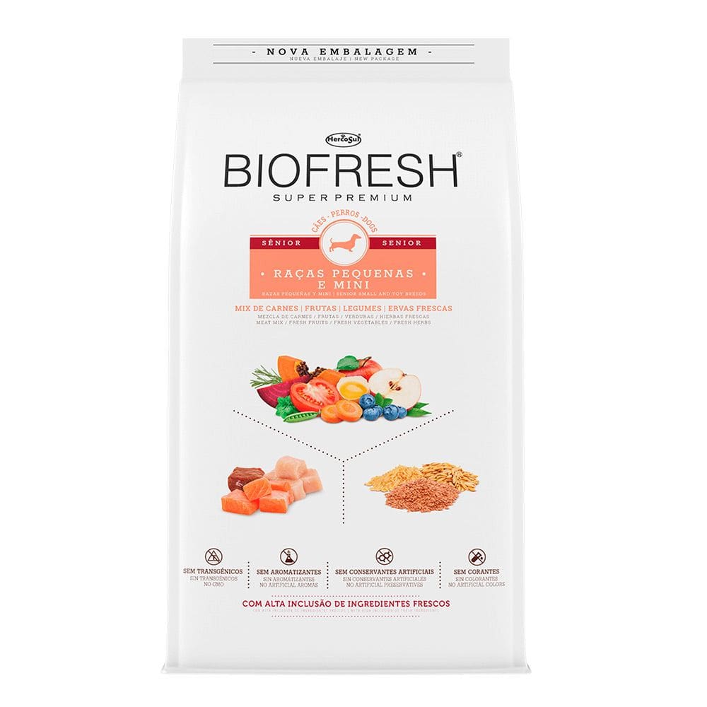 Ração Biofresh Cães Sênior Raças Pequenas e Mini ? 10,1Kg