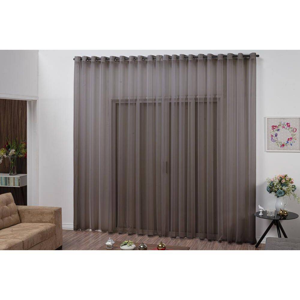 Cortina Sevilha Transparente Para Portas 5,00 X 2,80 Tabaco
