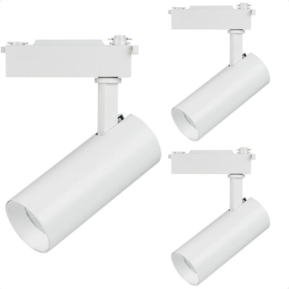 Kit 3 Spot Led Mr16 Para Trilho Eletrificado Branco 110/220v 6500k Frio