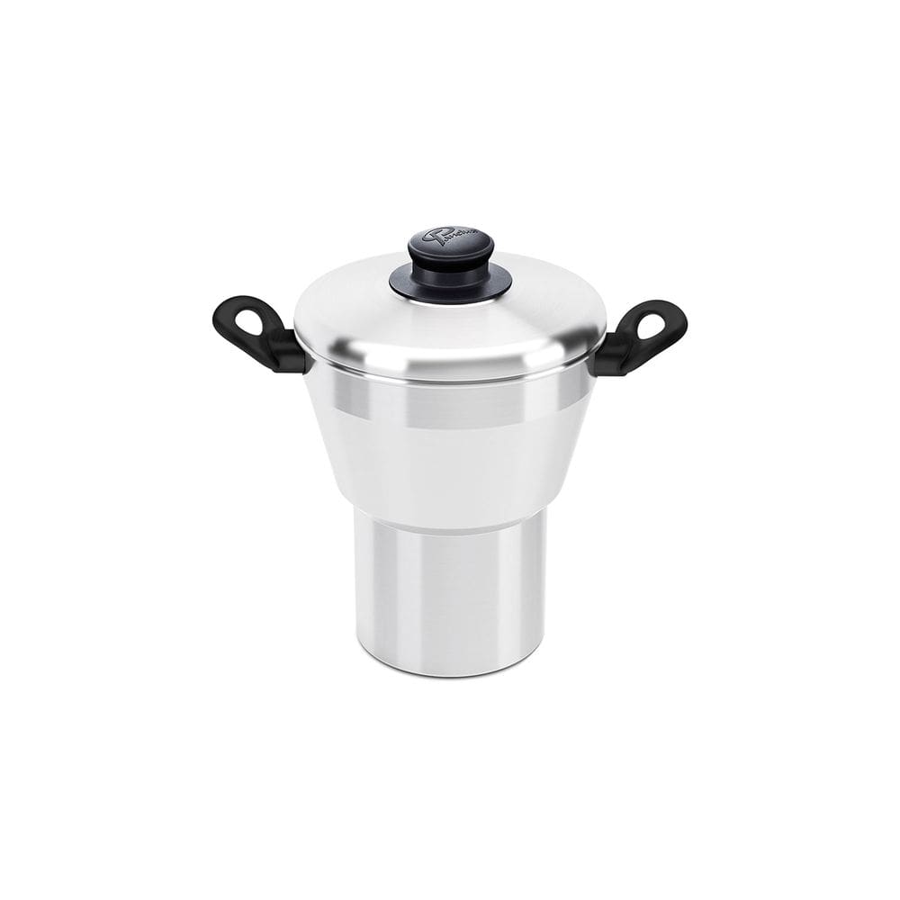 Cuscuzeira Panelux Polida com Tampa de Vidro Preta 16cm