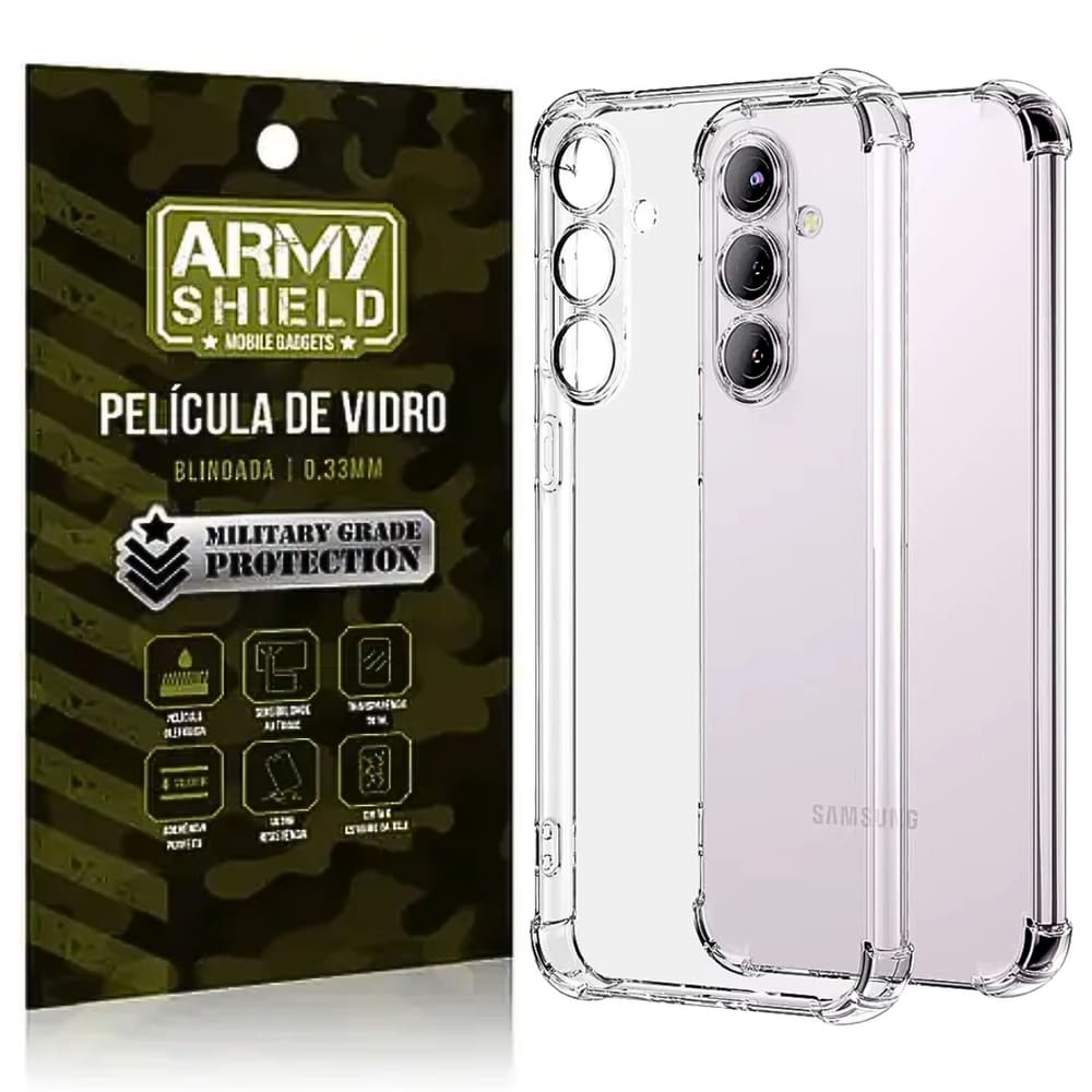 Capa Galaxy S25 Plus + Película de Vidro 3D - Armyshield