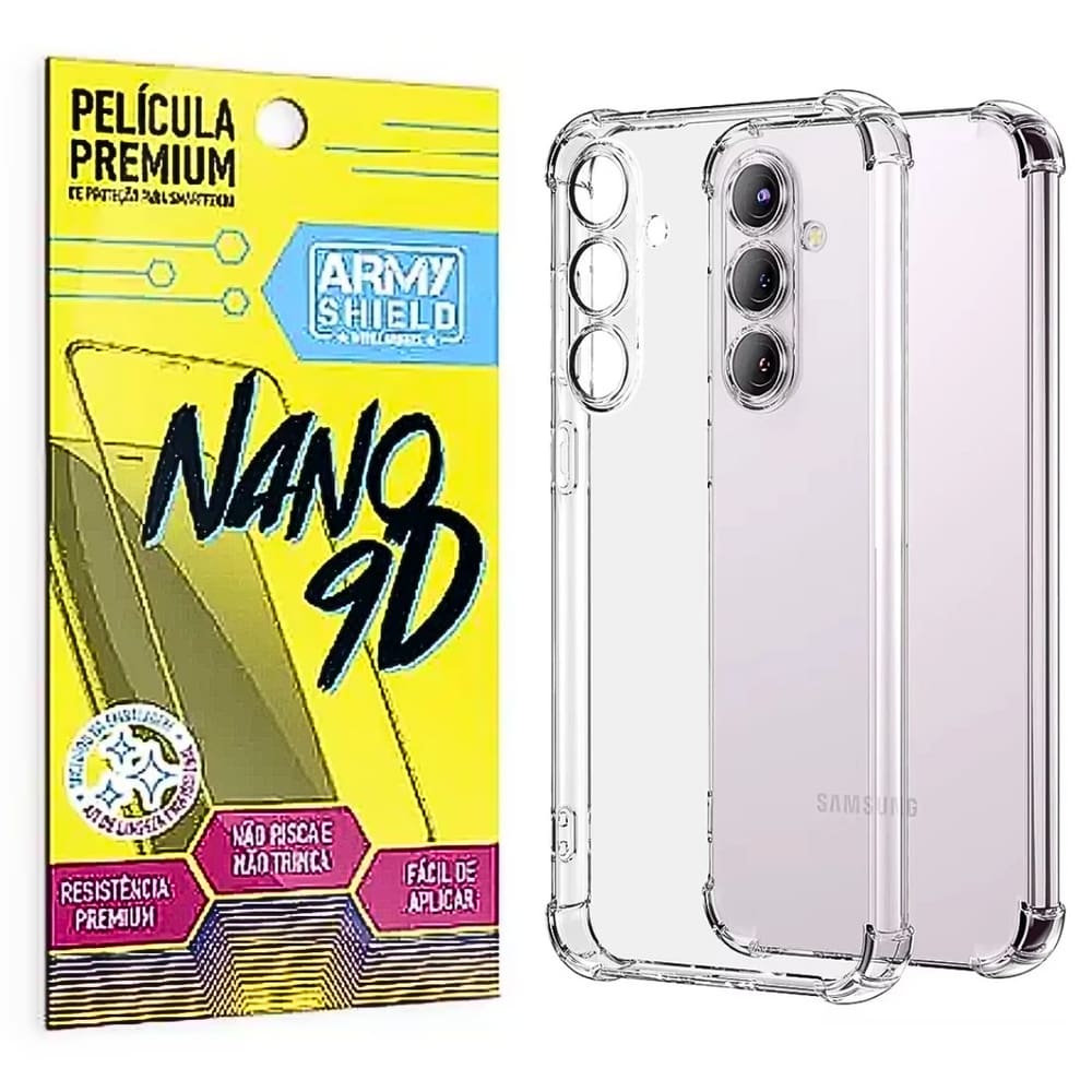 Capa + Pelicula Galaxy S25 Plus Cerâmica 9D - Armyshield
