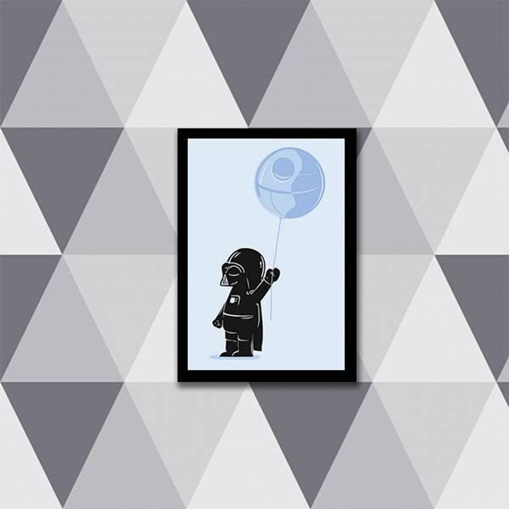 Quadro Darth Vader Baby 45X34Cm - Com Vidro Moldura Preta