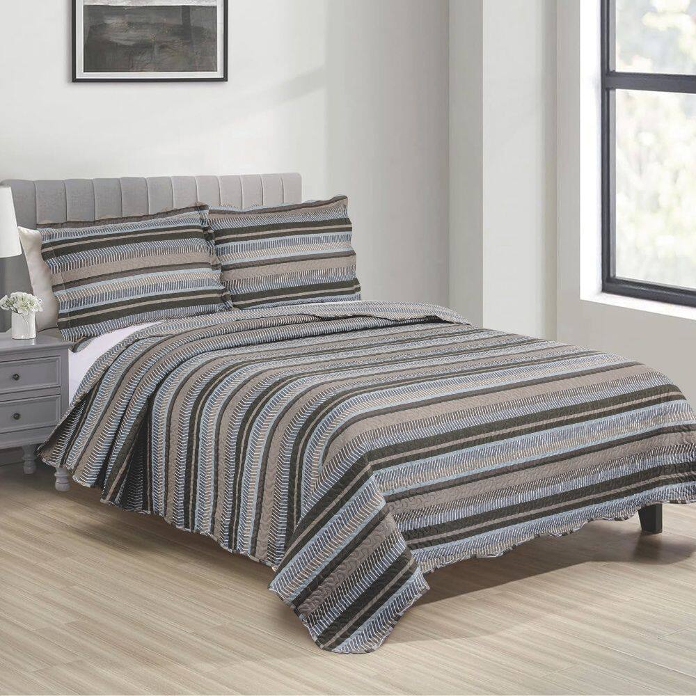 Cobre Leito Cama Queen 3 Pçs Tecido Percal Estampado Classic