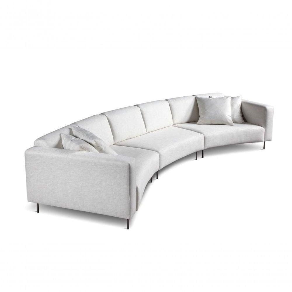 Sofa Curvo Aijo Estofado Branco