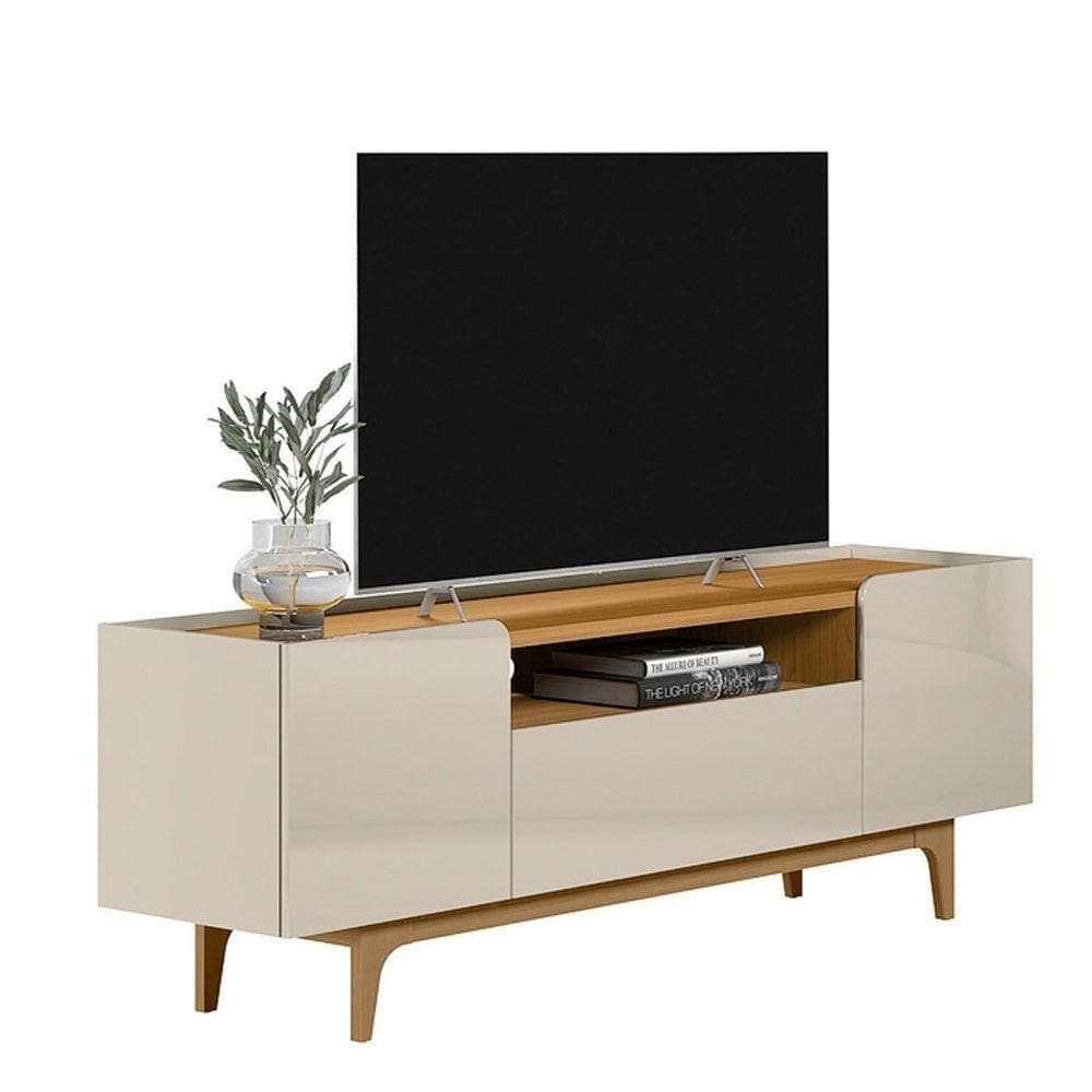 Rack Para Tv Até 75 Polegadas 3 Portas Com Nicho Odette Tauari Off White