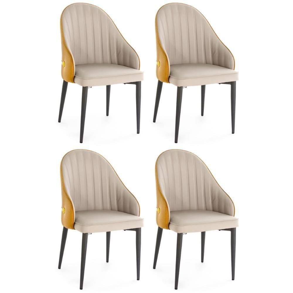 Kit 4 Cadeiras De Jantar Estofada Design La Martina - Bege