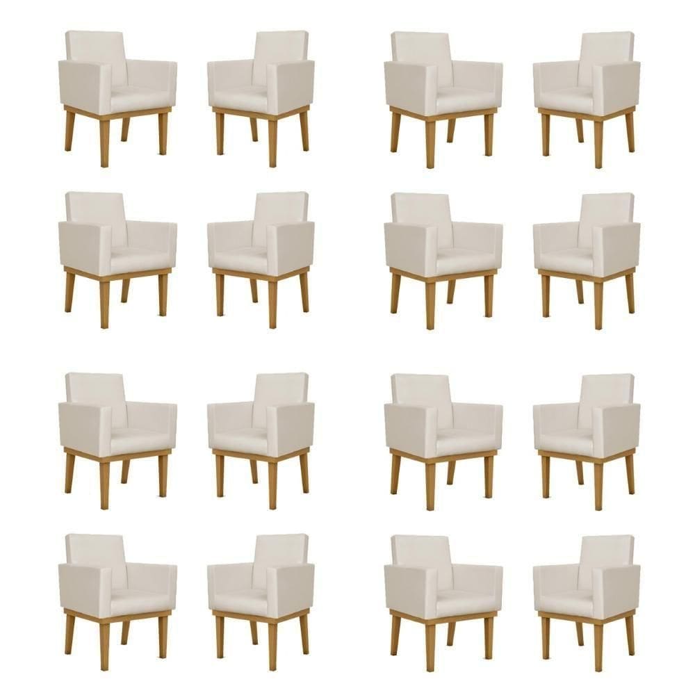 Kit 16 Poltronas Reforçada Courino Bege