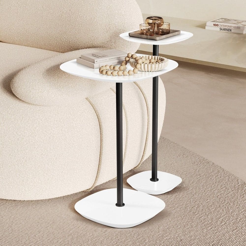 Conjunto Mesa Lateral Florença Alta e Baixa - Lf 049 Branco/Preto