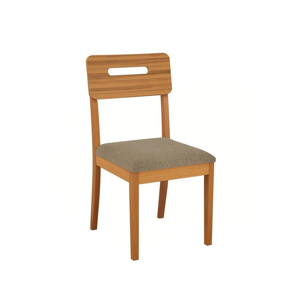 Kit 2 Cadeiras Lila Madeira Maciça 91cm Cinza