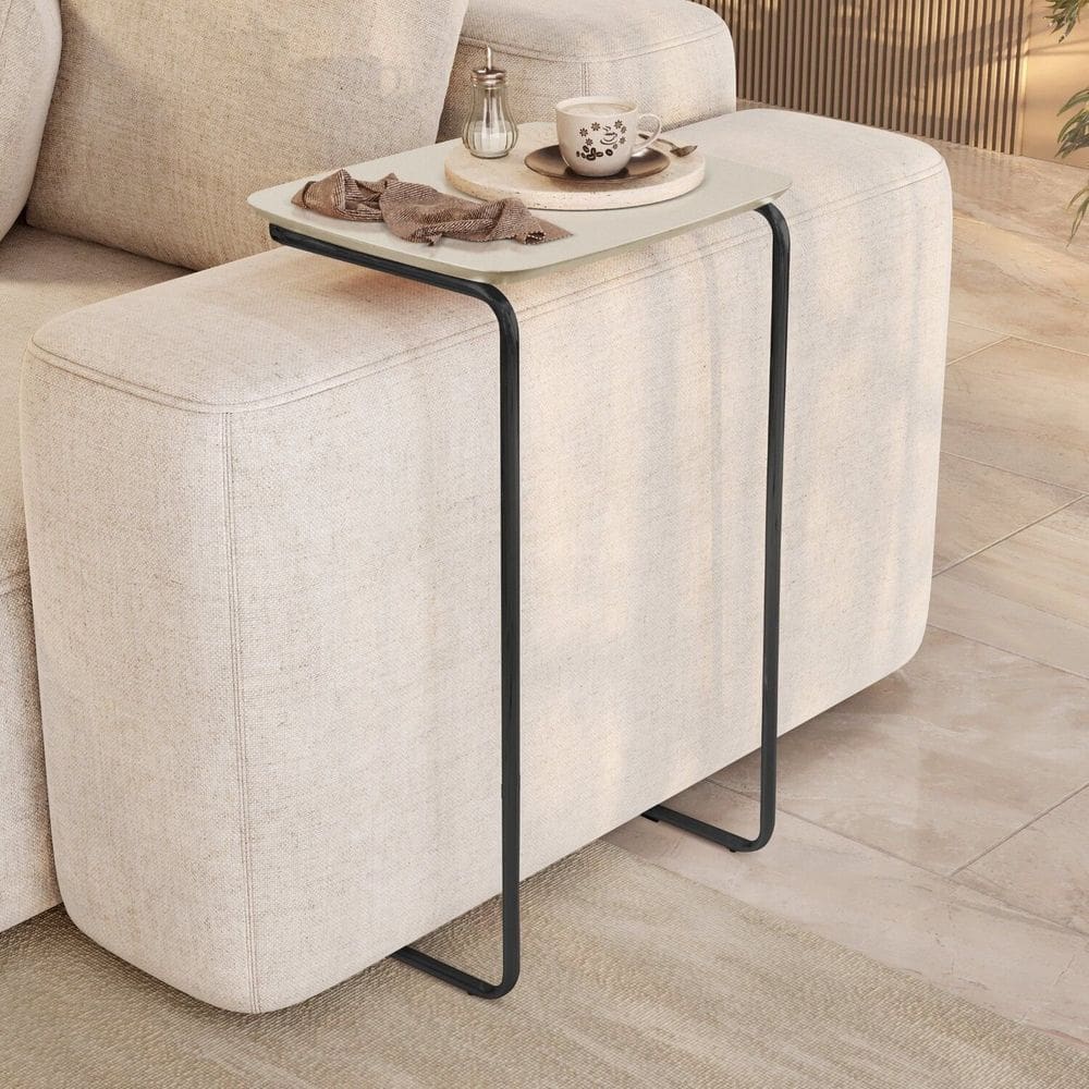 Mesa Lateral Ultraflex - Lf 5011 68x40x33 Cm Off White/Preto