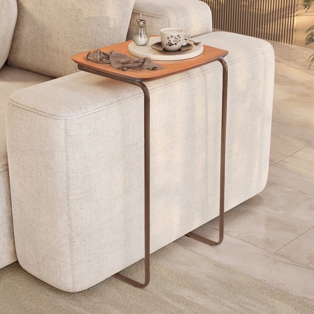 Mesa Lateral Ultraflex - Lf 5011 68x40x33 Cm Cinamomo/Café