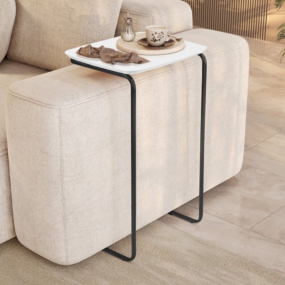 Mesa Lateral Ultraflex - Lf 5011 68x40x33 Cm Branco/Preto