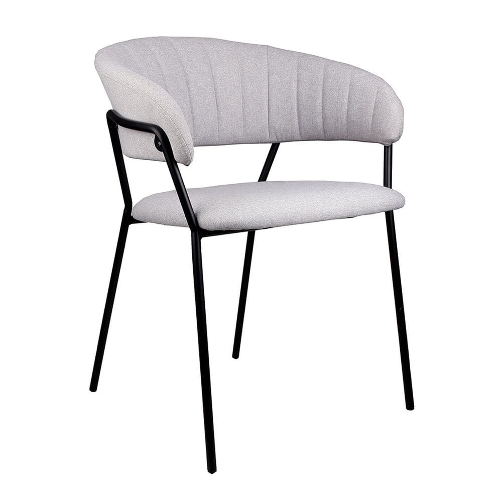 Cadeira Estofada Mara 78x57x53,5 Cm Linho Cinza