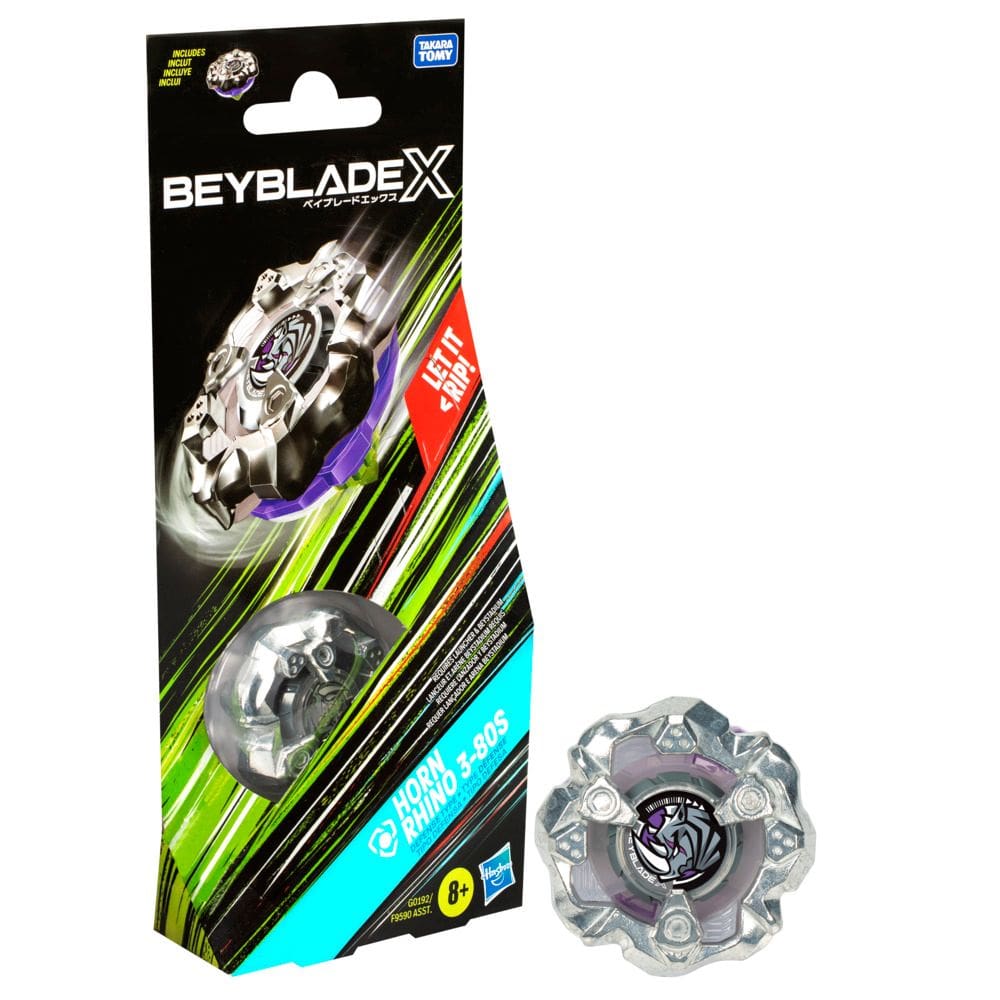 Beyblade X-Horn Rhino 3-80S Com Pião Tipo Defesa