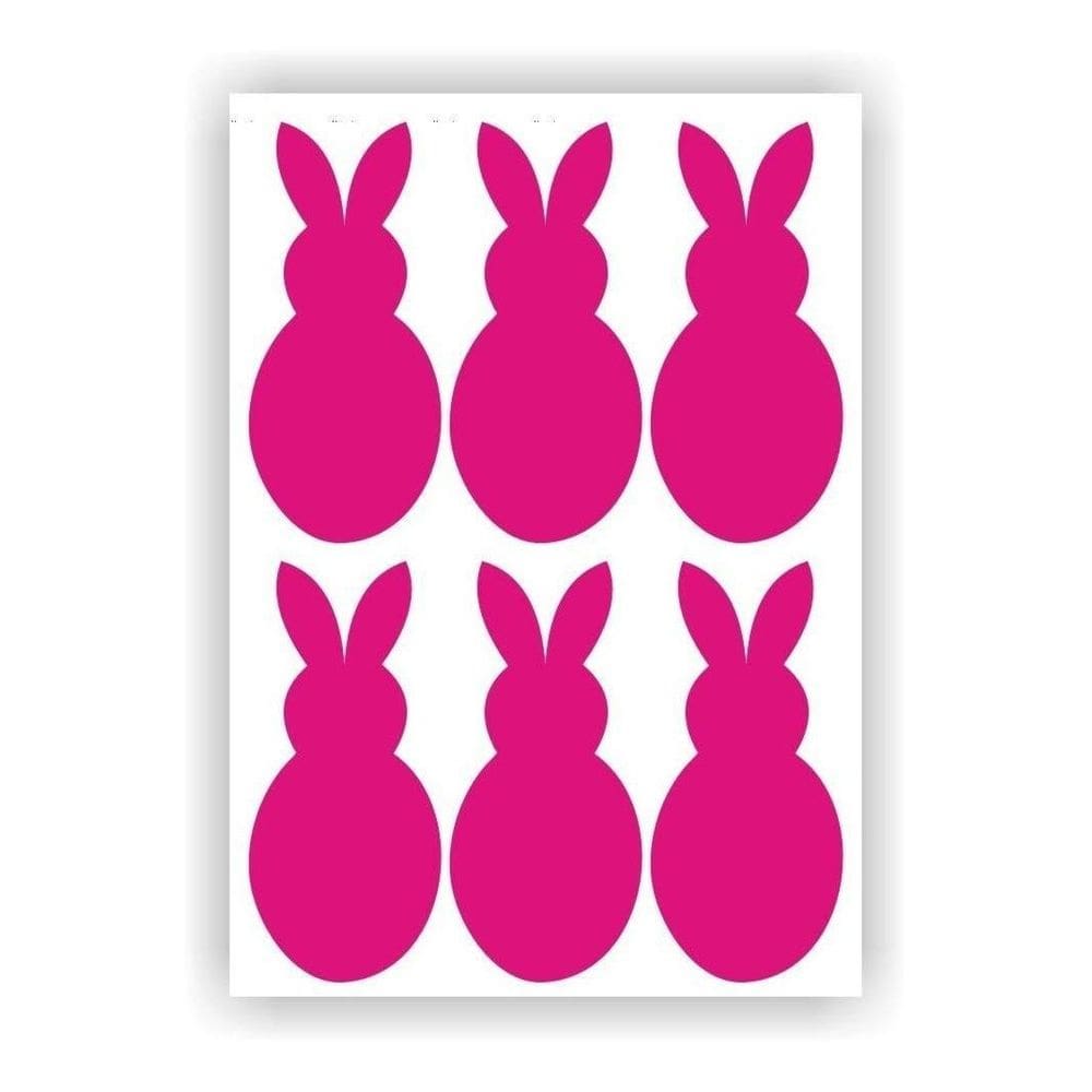 Kit 6 Adesivos Coelho Coelhinhos Pascoa Rosa