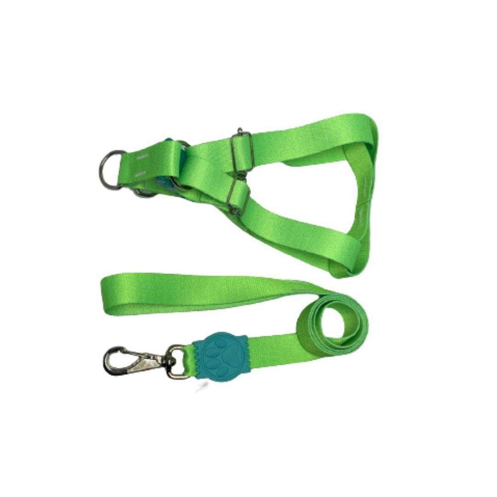 Coleira Peitoral Neon Americano 25Mm Para Cães - Verde Nº4