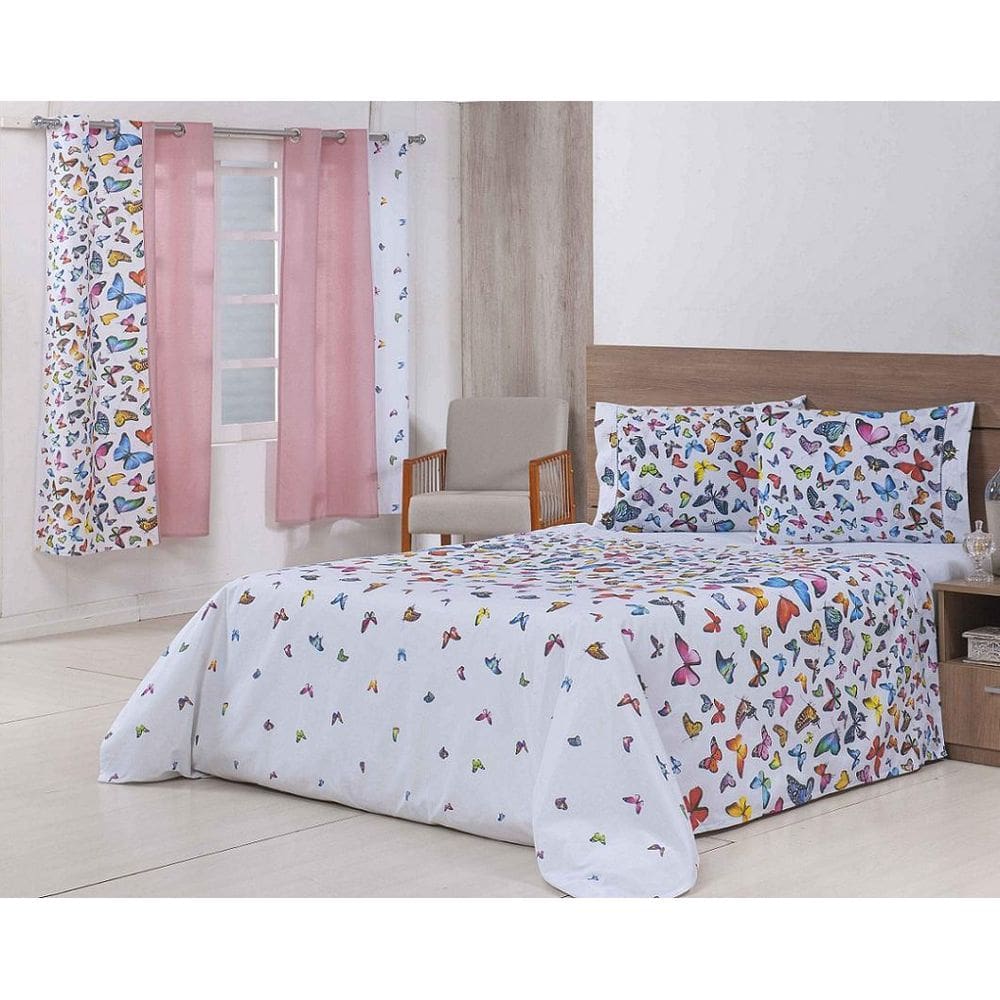 Jogo Lençol 4 Peças Cama Viúva 1,88Mx1,28Mx30Cm 100% Algodão