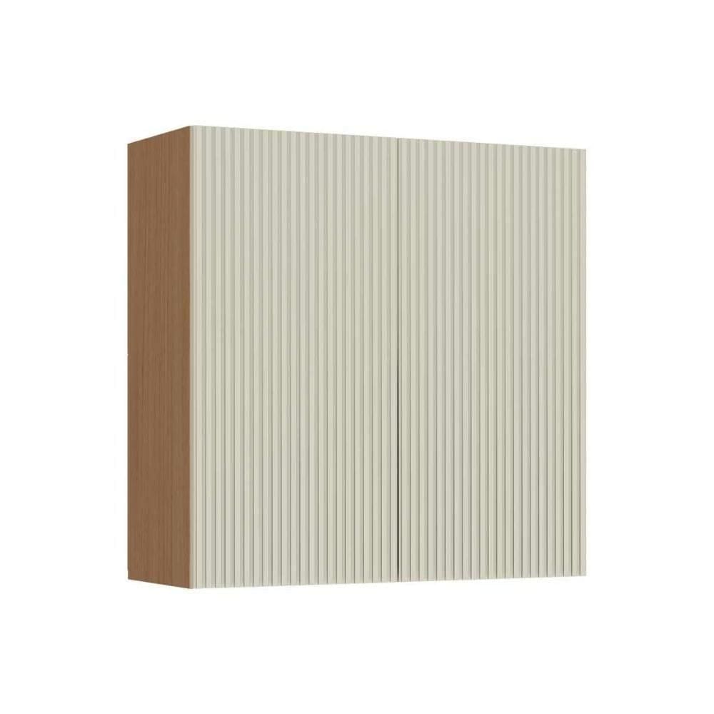 Armário Aéreo Cozinha Modulado Simone Mendes Com 2 Portas 80cm Carvalho Cinza