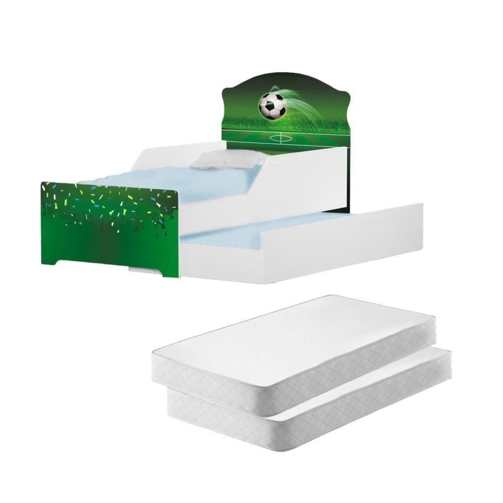 Mini Cama Infantil Com Auxiliar Pop Arena Futebol Com Colchão