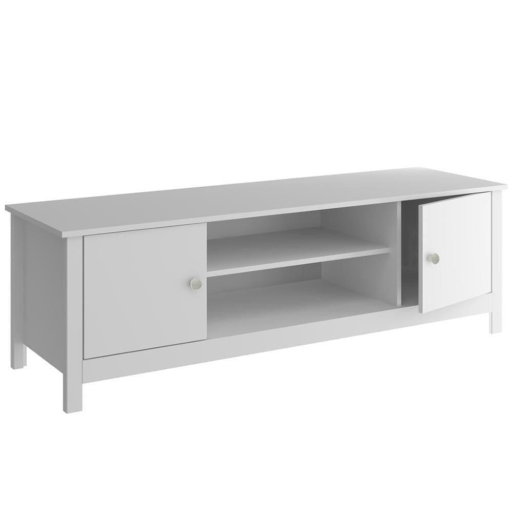 Rack Bancada Para Tv 42 Pol 2 Portas 146 Cm R606 Branco Dtall Branco