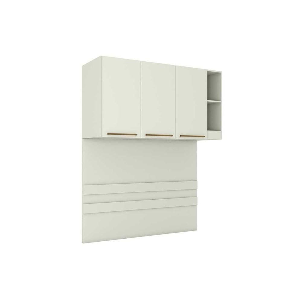 Armário Ponte Modulado Aéreo Solteiro Mc12 Seletto C- 2 Portas E 2 Nichos Areia - Henn