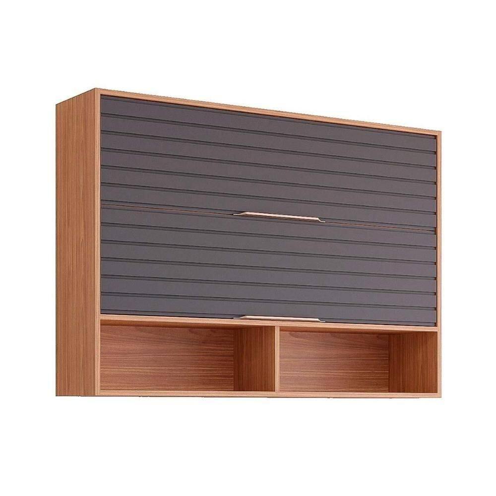 Armário De Cozinha Modulado Esplendida Com 2 Portas Basculantes 120cm Freijó Titanium