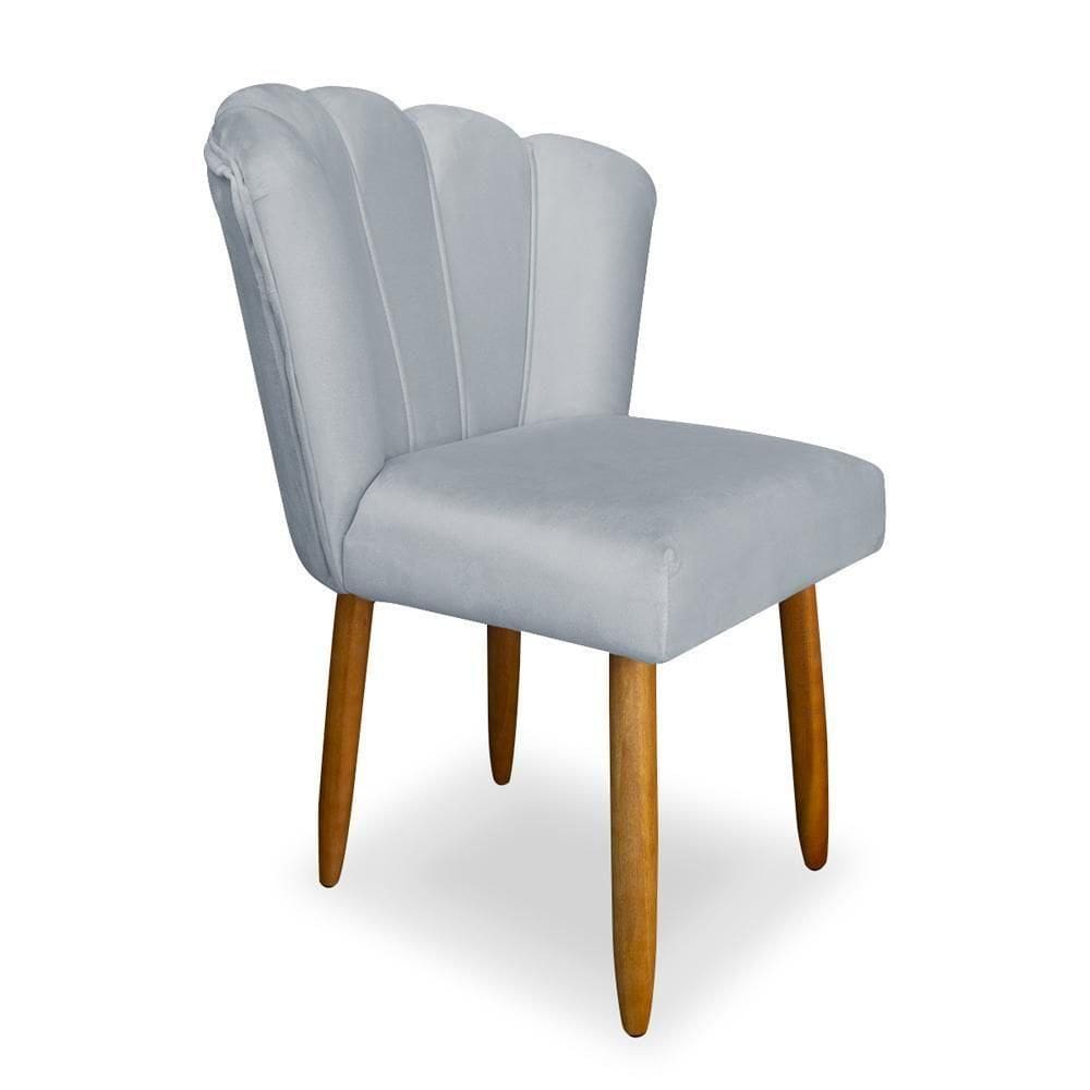 Cadeira Para Mesa De Jantar Flor Moderna Balaqui Decor Cinza