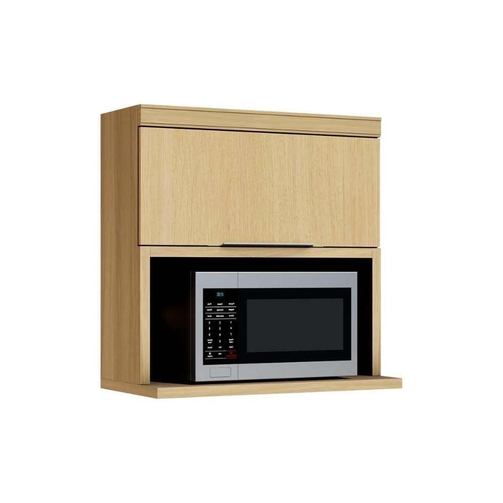 Armário De Cozinha Modulado Marquesa Com 1 Porta Basculante E Nicho Para Microondas 80cm Nature