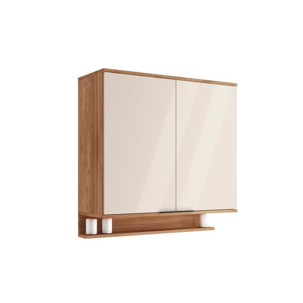 Armário De Cozinha Modulado Alpha 2502 Com 2 Portas 80cm Freijó Off White