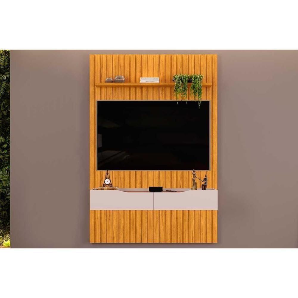 Home P- Tv Até 55 Pol Pratic Ripado C- 2 Gavetas 143x240cm Cedro-bali - Dj Móveis