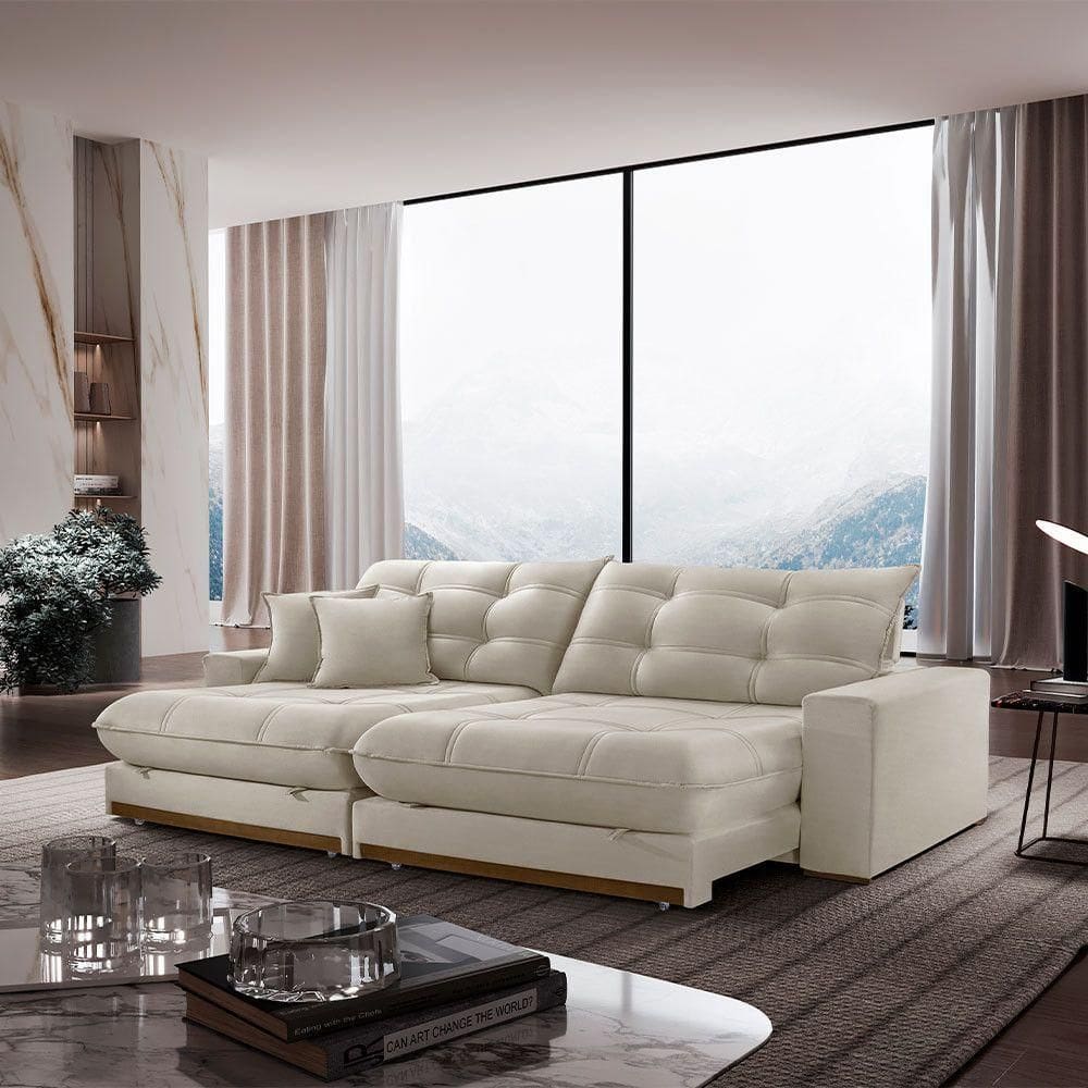 Sofá Duque Dois Módulos De 80cm B25cm A302 Linho Branco