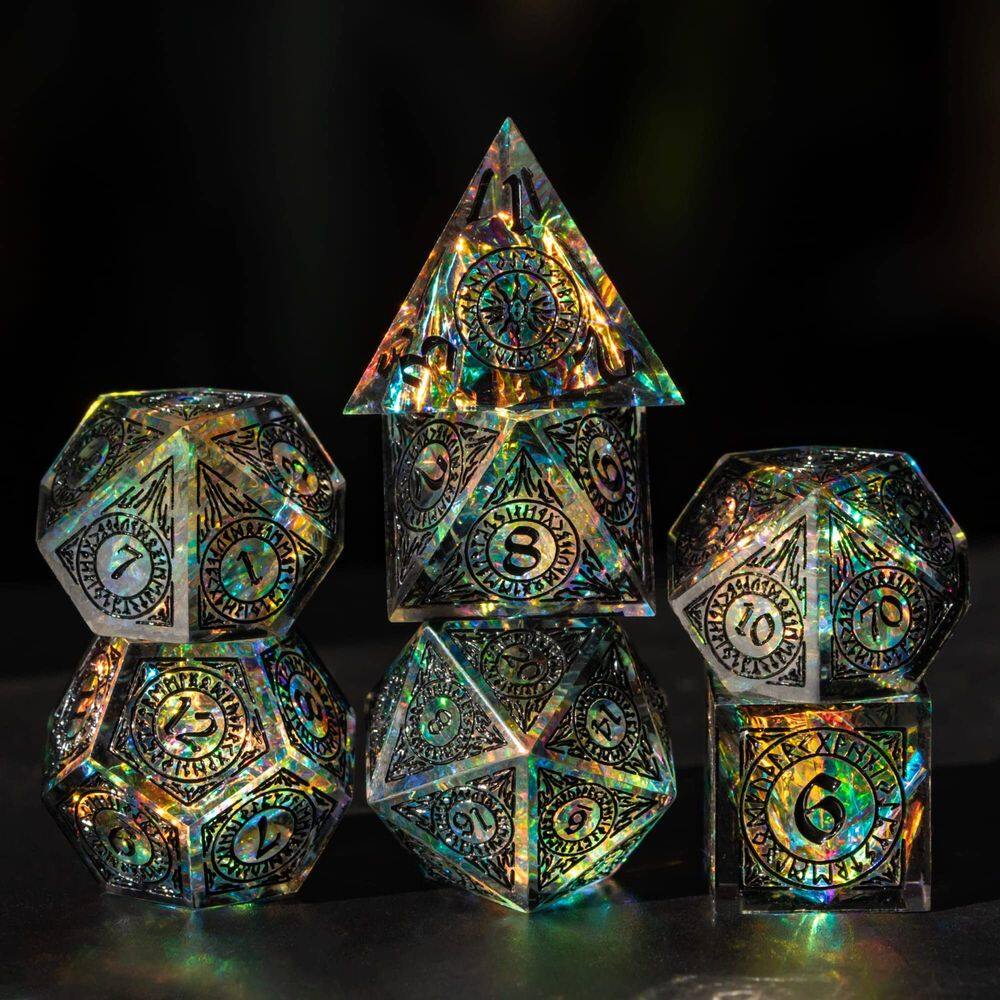 Conjunto de dados Cusdie DND 7 peças poliédrico para RPG com caixa de presente