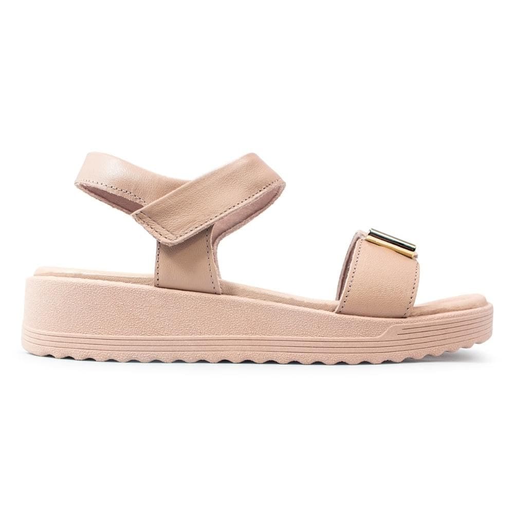 Sandália Usaflex Feminina Salto Anabela Ajuste Fecho-Flex Detalhe Casual MA10004
