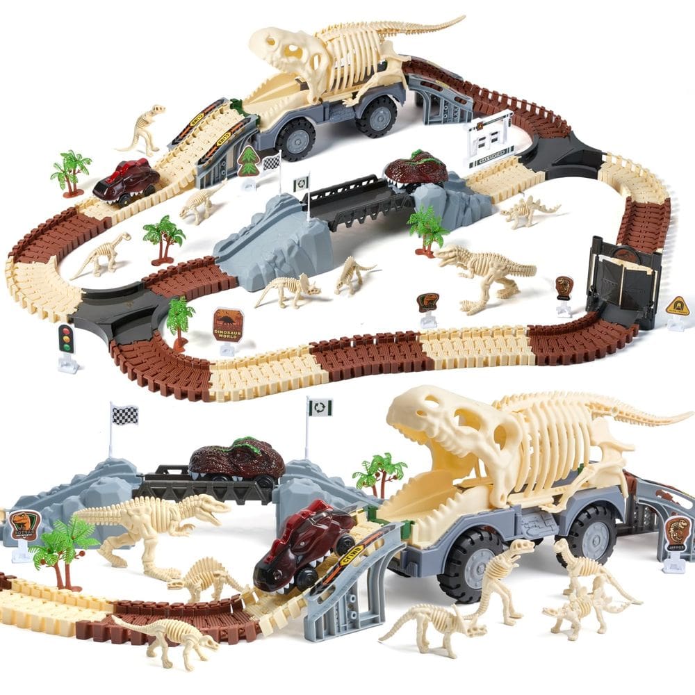 Dinosaur Toys Race Car Track TUMAMA Dinosaur World 3-7 anos