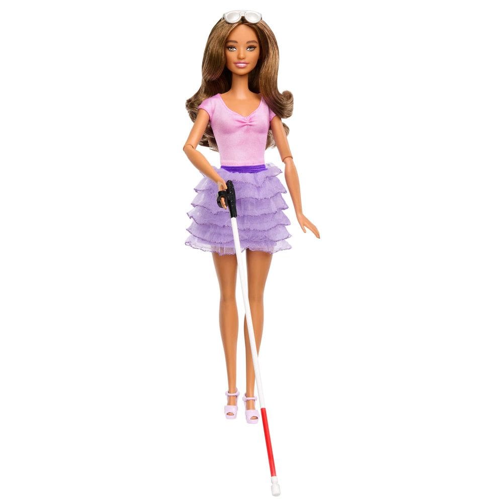 Boneca fashion Barbie Fashionistas #228 Blind com bengala e óculos