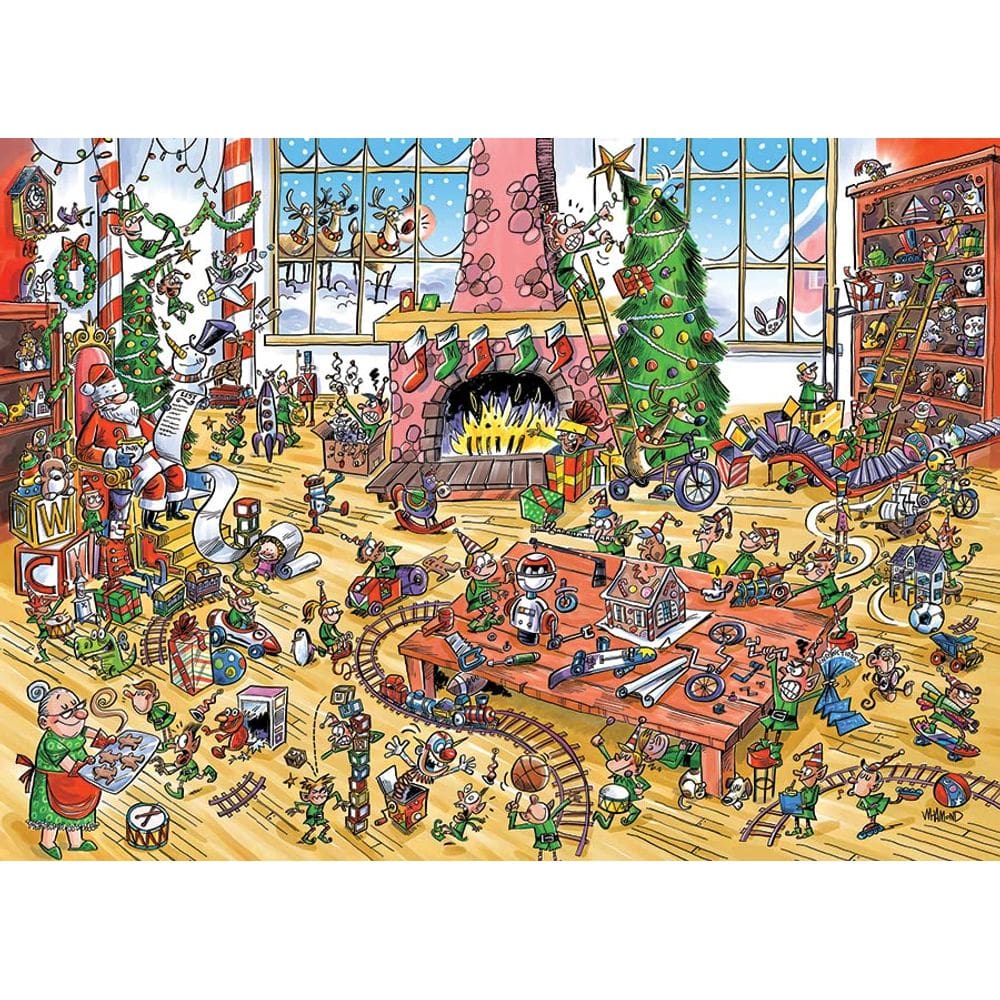 Quebra-cabeça Cobble Hill Elves at Work 350 peças com pôster