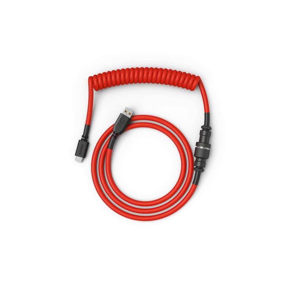 Cabo de teclado enrolado Glorious USB C Artisan Braided Red
