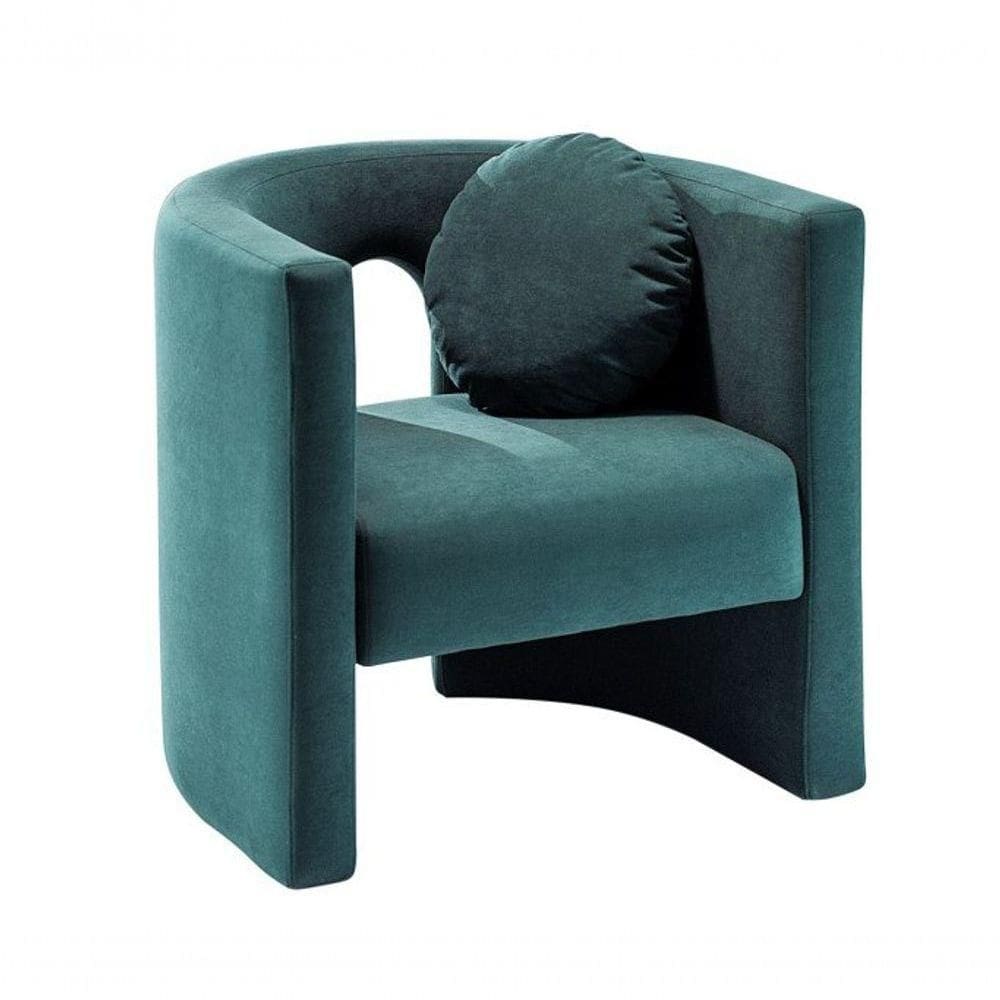 Poltrona Orgânica Estofada Tecido Verde 77x71 Mani Verde