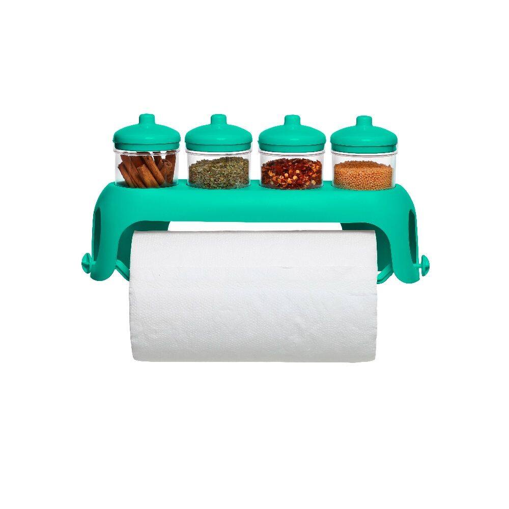 Porta Papel Toalha E Condimentos Verde Tifany
