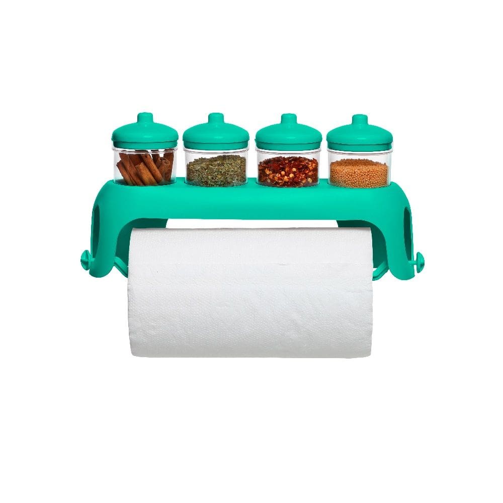 Porta Papel Toalha E Condimentos Verde Tifany