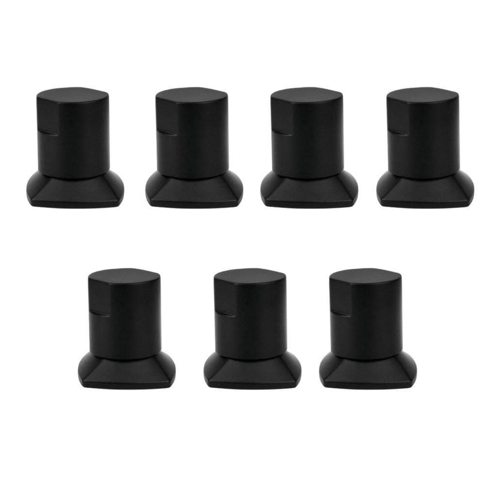 Kit 07 Und Acabamento De Registro Preto Encaixe Padrão Deca Docol 1.2 E 3.4 Docol