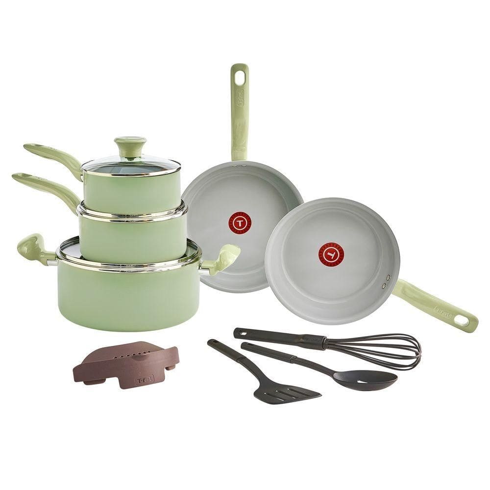 Jogo de Panelas Tefal Recycled Ceramic Verde 9 Peças