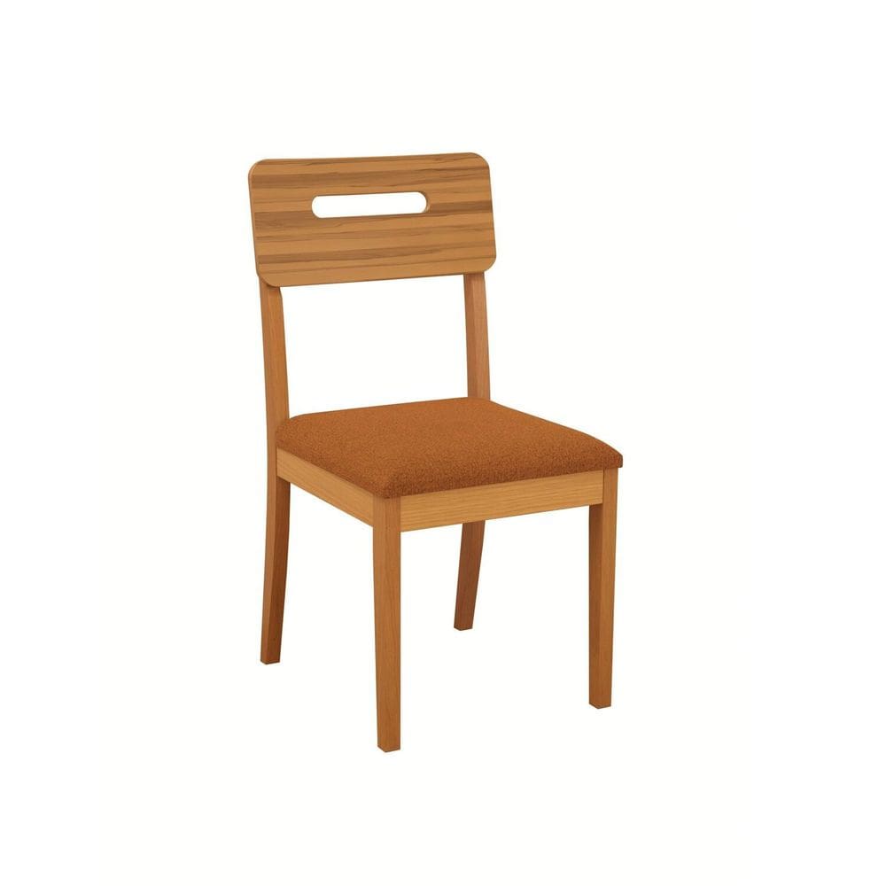 Kit 2 Cadeiras Lila Madeira Maciça 91cm Terracota