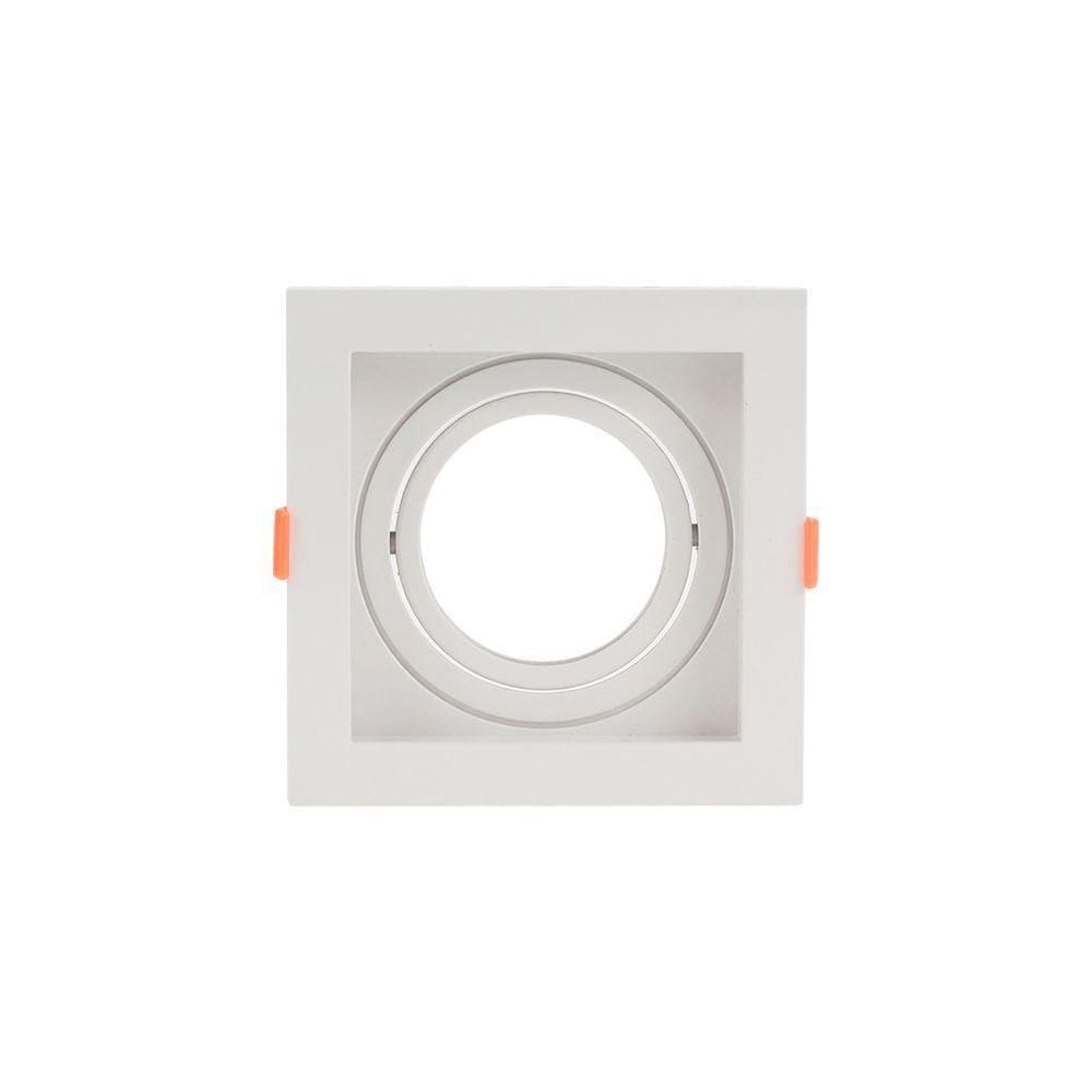 Spot De Embutir Recuado Blumenau Clean Para Lâmpada Ar70 E27 Quadrado Bivolt Branco