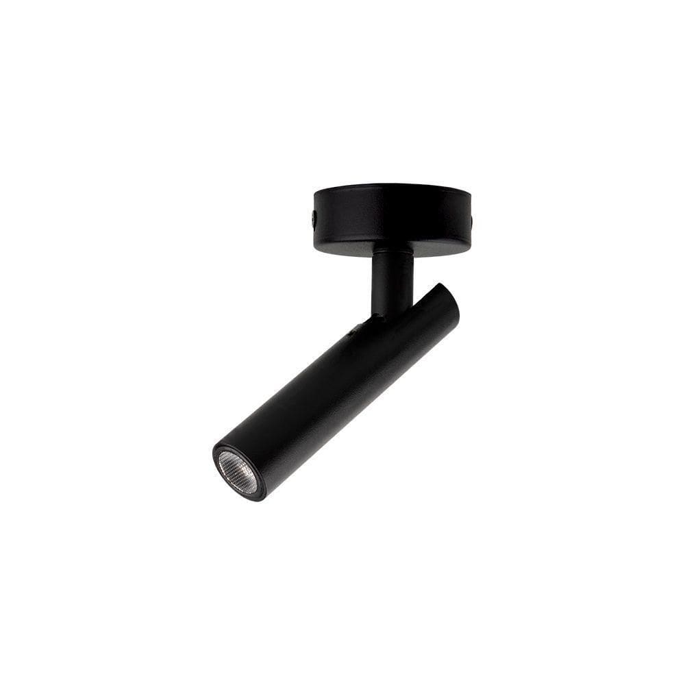 Spot De Sobrepor Blumenau Petit Led 2w Bivolt Preto 3000k Luz Amarela