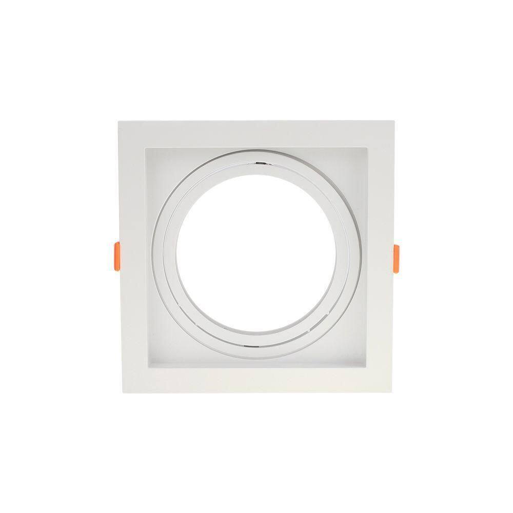 Spot De Embutir Recuado Blumenau Clean Para Lâmpada Ar111 E27 Quadrado Bivolt Branco
